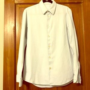 Helmut Lang light blue textured button down